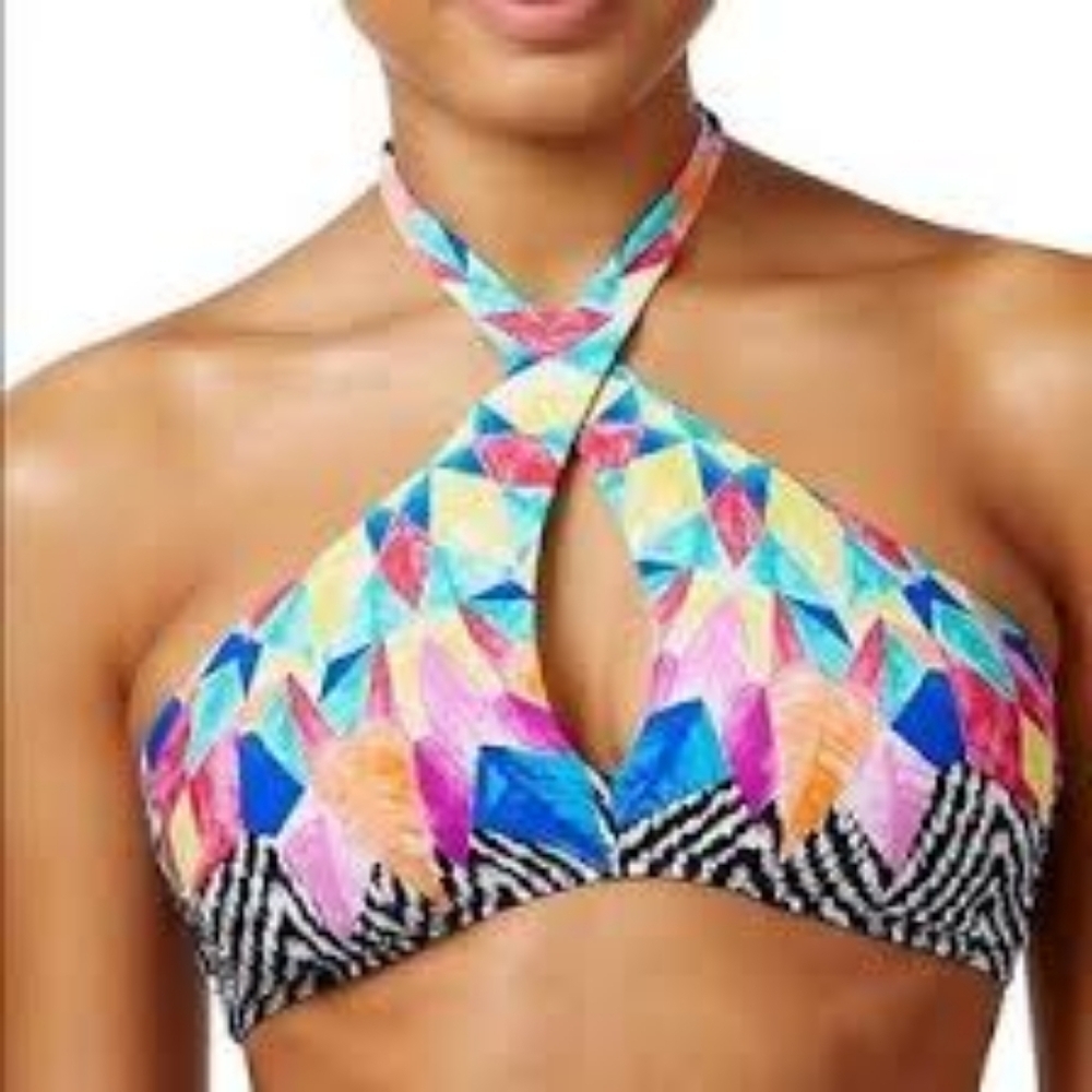 NEW NWT Bar III tribal M bikini top feathered daze Nordstrom